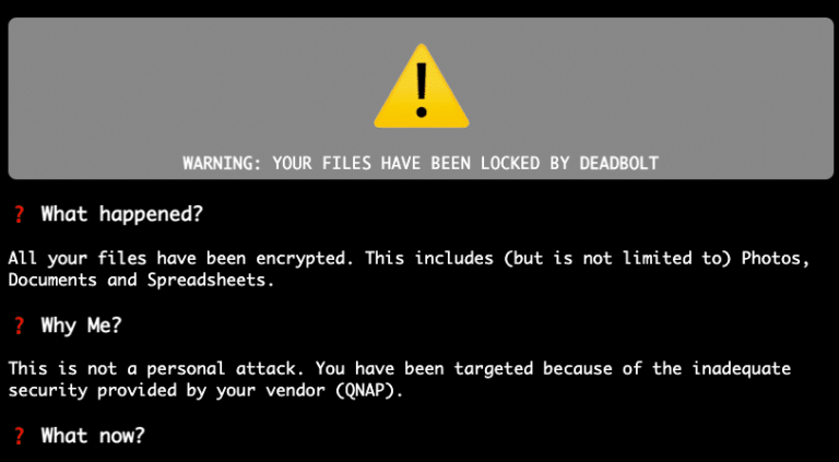 deadbolt ransomware