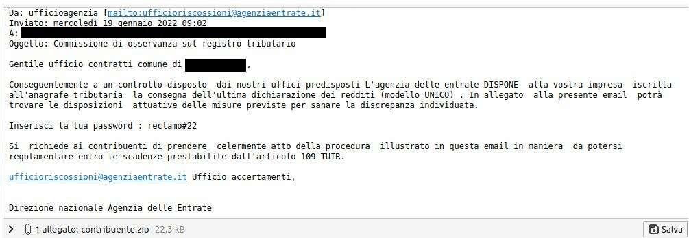 Ursnif, la nuova campagna malspam presenta una singolarità 7 phishing19012022
