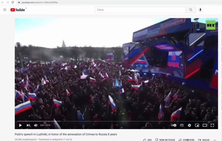 Giacca da 13.000 euro e guasto tecnico con taglio: il commento dell'occidente sul video del discorso di Putin (che si trova integrale su YouTube) 1 youtube visto