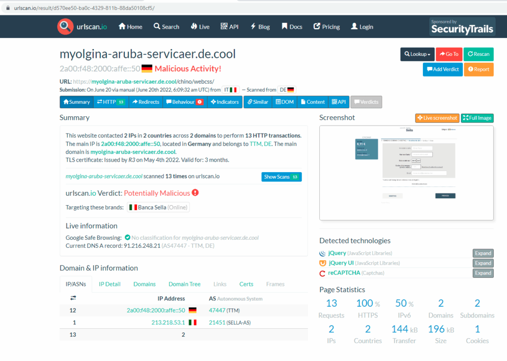 Email di phishing: notifica di rinnovo dominio Aruba 10 image 35