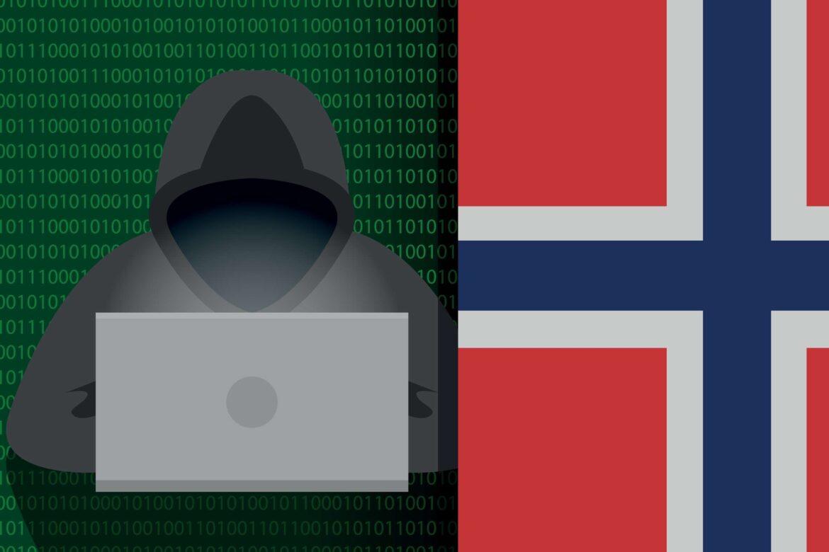 Norwegian,Hacker,In,A,Hood,With,A,Country,Flag.,Vector