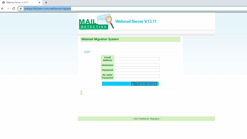 Phishing e la presunta migrazione del server di posta 7 webamail phishing