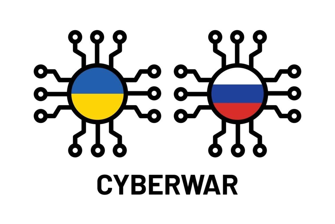 Cyber,Warfare,Between,Ukraine,And,Russia,Country,Isolated,On,White