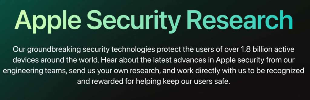 Apple lancia il nuovo sito web di ricerca sulla sicurezza 6 AppleSec 1