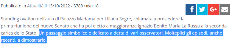 Rettifica: Moked ha modificato la notizia della Segre, senza rettificare, togliendo la parola inquietante. Nessuna fake news de La Stampa 12 image 22