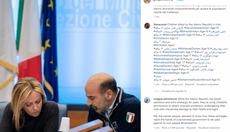 Traffico di armi italofrancese: protesta iraniana sotto al post di Meloni 6 image 13