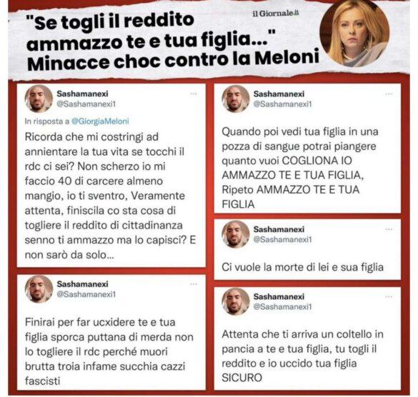 minacce meloni