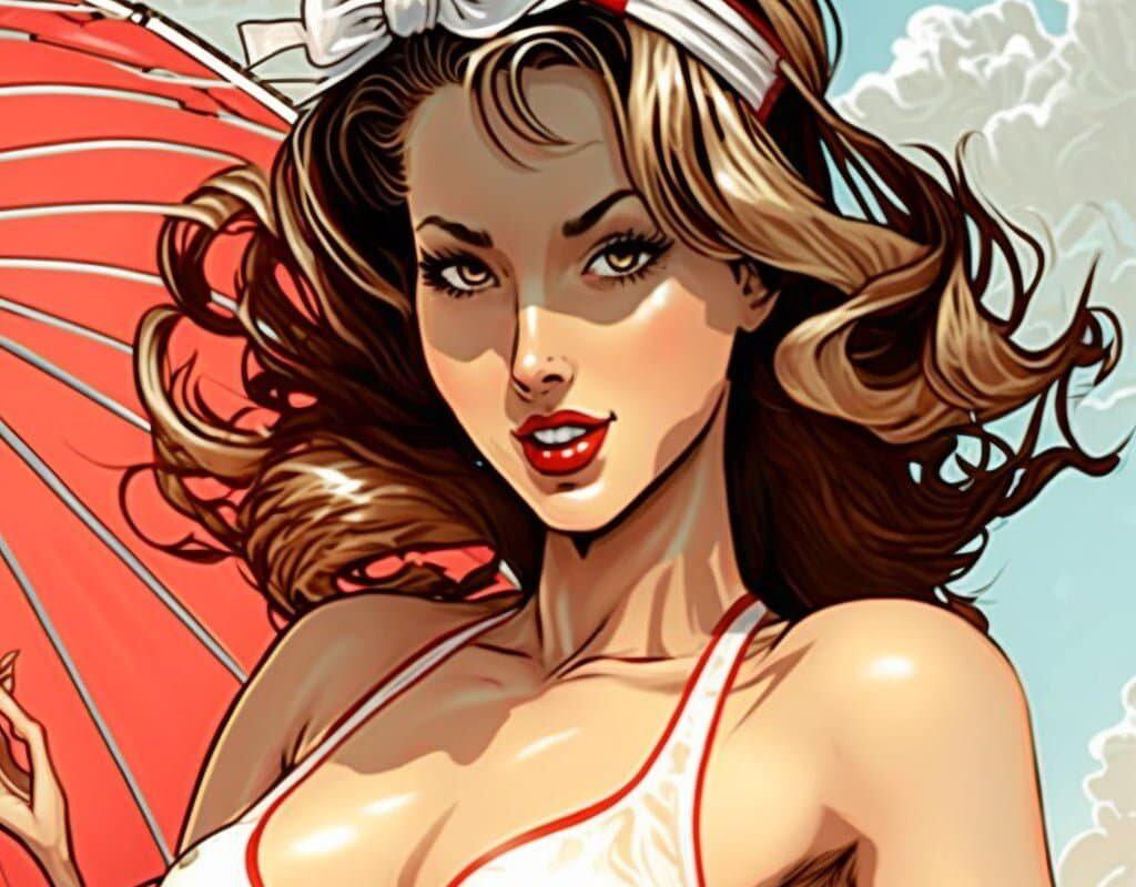 Aldebaran pin up in bikini white manga stile adult entertainmen 4611de71 50d1 4140 afaa 1e106fc1f637