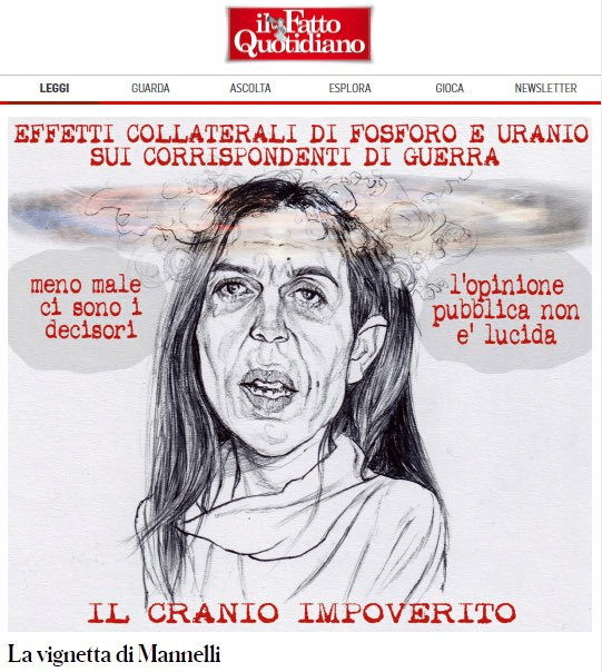 Vignetta del Fatto sulla Mannocchi: Brutale, ma reale. Parsi? Da cyberbullo social in TV diventa agnellino 7 image 145