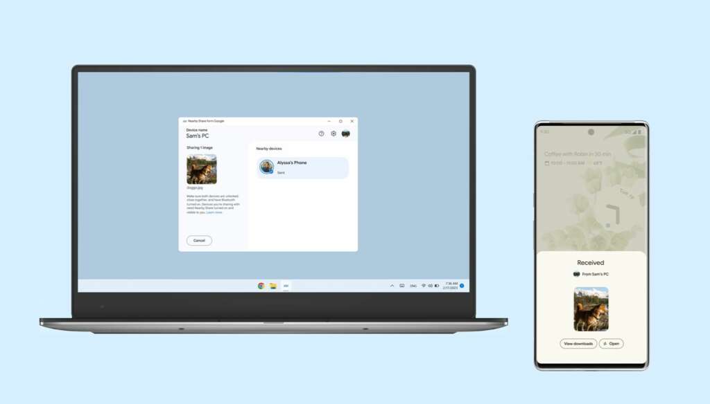 Google Nearby Share, arriva l’App Android di condivisione con PC Windows 6 Nearby Share compressed