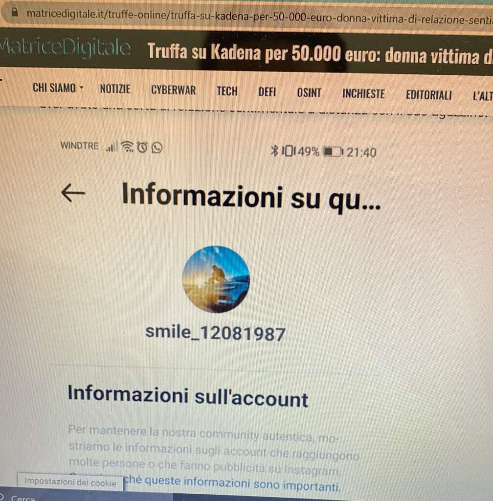 Falso Kadena, continua la truffa per donne su app Tandem. Attenti a questi profili 7 smile ig