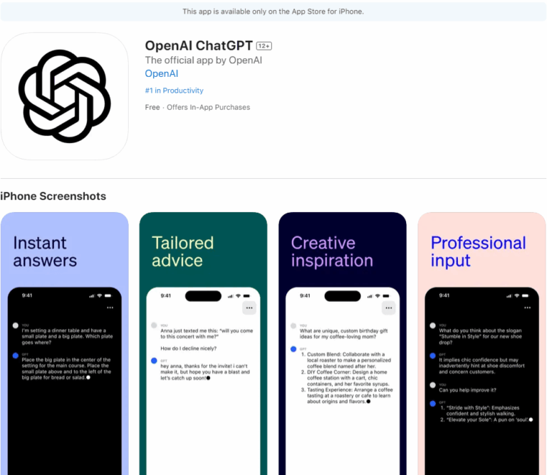 open ai chat gpt ios app