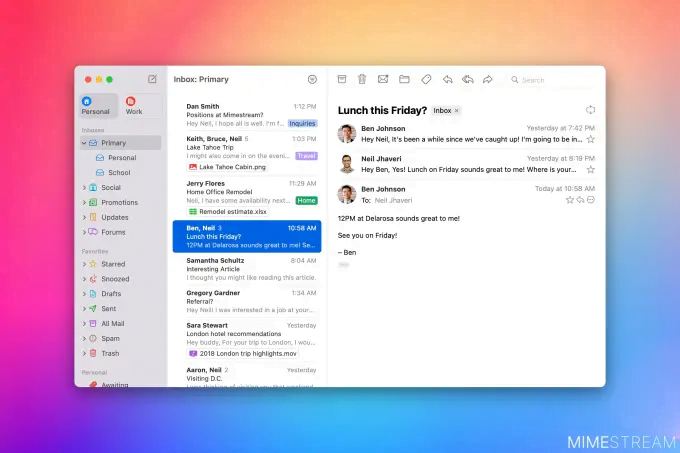 Mimestream: l'ex ingegnere Apple lancia un rivoluzionario client Gmail per Mac