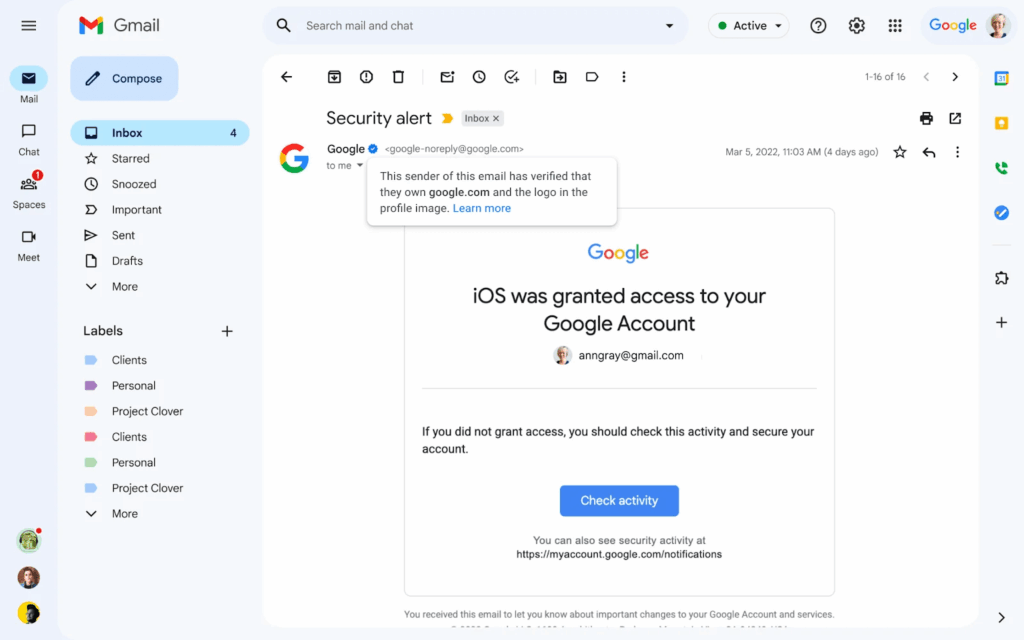 Gmail introduce la spunta blu per verificare l'autenticità dei mittenti 6 image 46