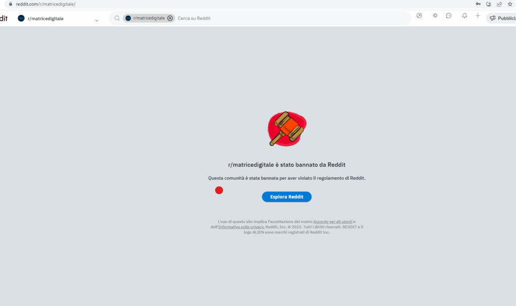 matrice digitale reddit ban