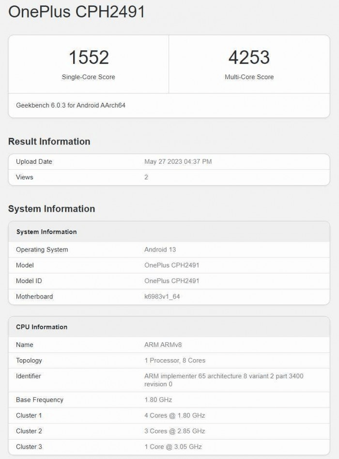 OnePlus Nord 3: Dimensity 9000 in mostra su Geekbench 6 image 256