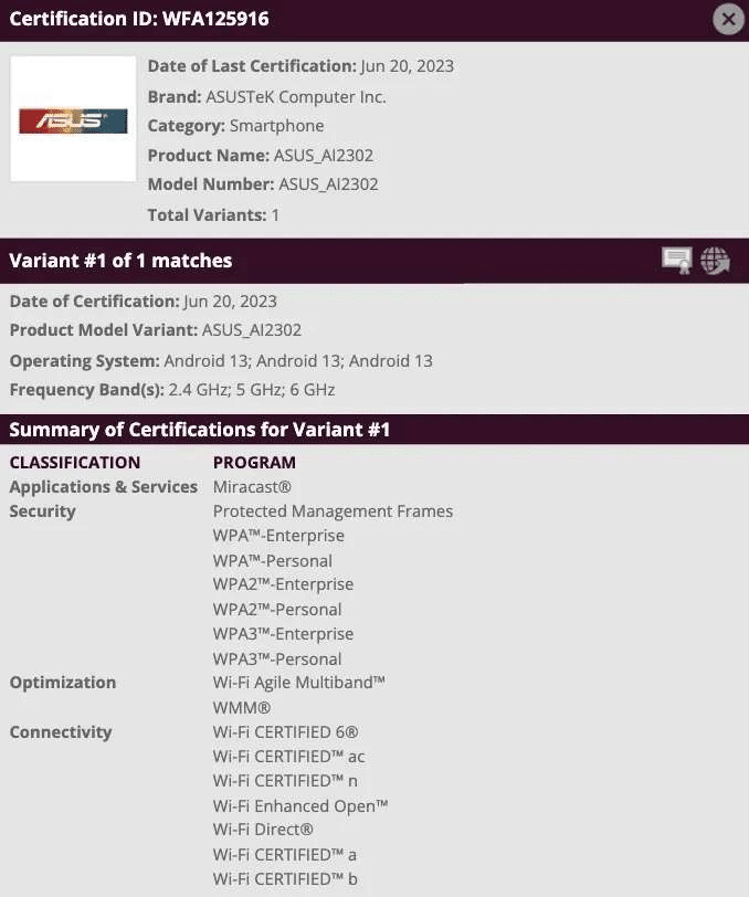 Asus Zenfone 10: certificato dalla Wi-Fi Alliance e pronto per la vendita 6 image 558