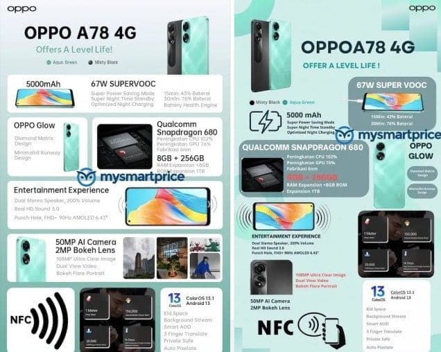 Oppo si prepara a lanciare il nuovo A78 4G con specifiche rivelate 6 image 805 1