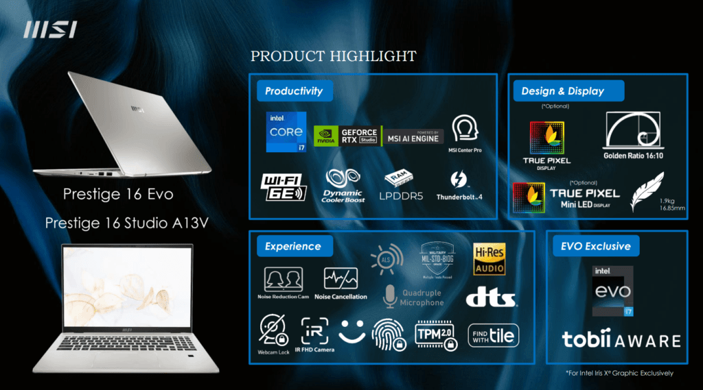 MSI Prestige 16 Studio Evo: portatile Windows più entusiasmante e leggero del 2023 6 MSI Prestige 16 Studio Evo: portatile Windows più entusiasmante e leggero del 2023