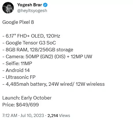 Google Pixel 8: possibile aumento del prezzo e scanner di impronte digitali ultrasonico 6 image 119