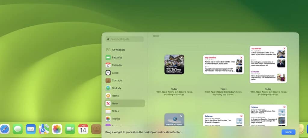 Come aggiungere widget al desktop in macOS Sonoma 7 image 174