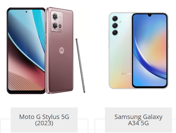 Moto G Stylus 5G (2023) vs Samsung Galaxy A34 5G