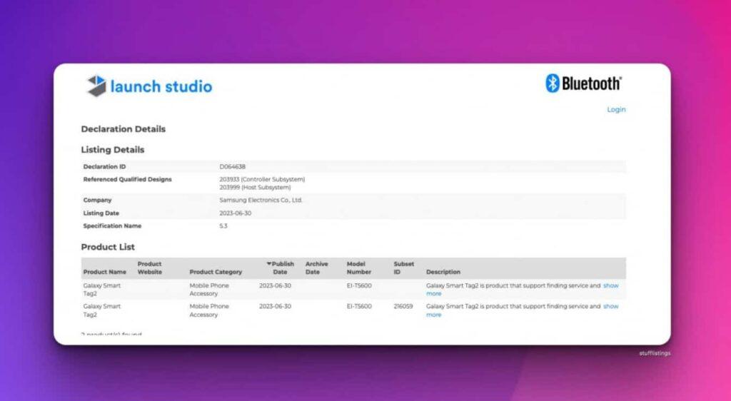 Samsung Galaxy SmartTag 2 Ottiene la Certificazione Bluetooth 6 image 20 8
