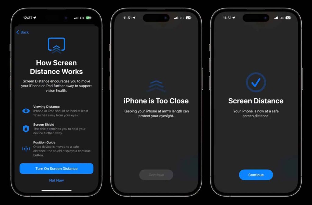 'Distanza dello schermo' su iPhone