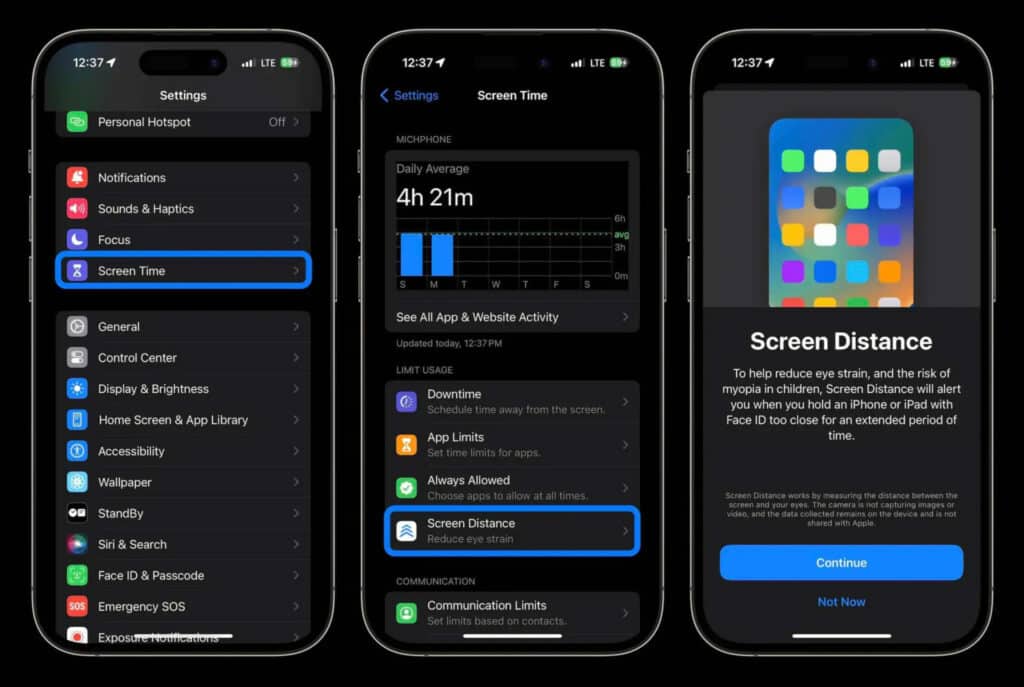 iOS 17, guida alla funzione Distanza dello schermo su iPhone 6 image 227
