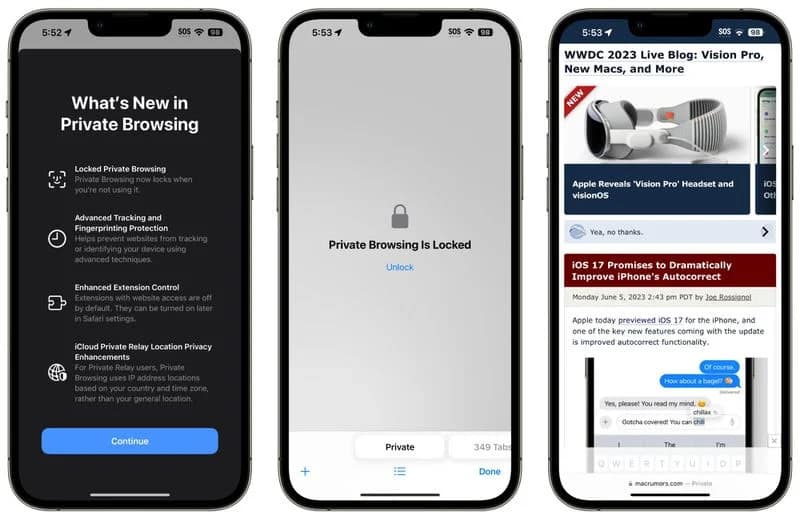 Safari in iOS 17: novità nella privacy, ricerca e Siri 7 image 361
