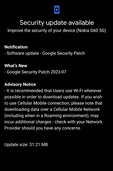 Nokia X30 5G e Nokia G60 5G: Ricevono l'Aggiornamento di Sicurezza di Luglio 2023 6 image 81