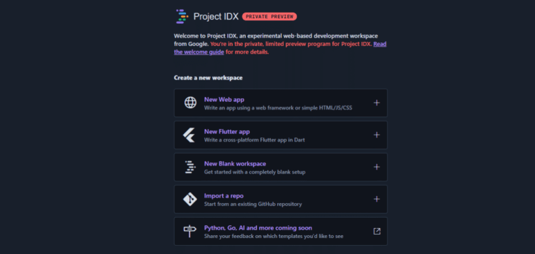 Google, Project IDX