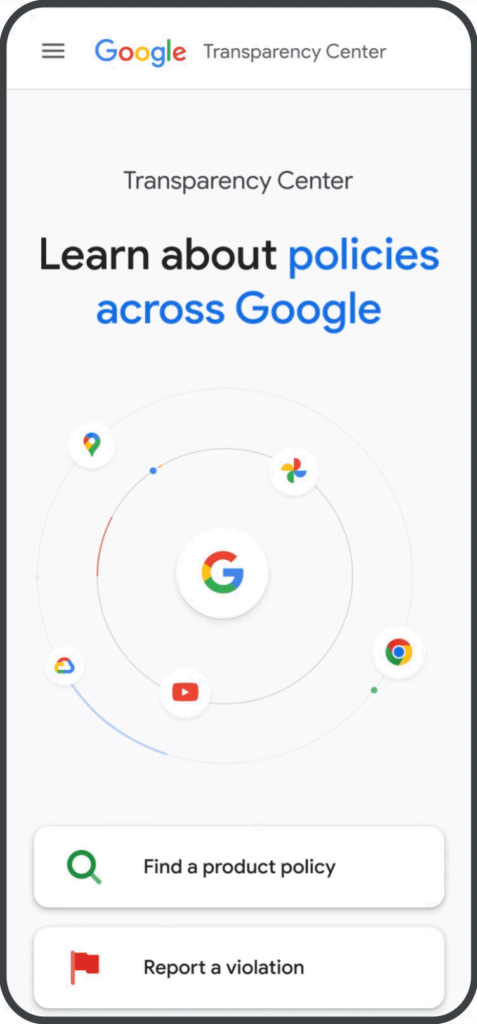 Google "Transparency Center" diffonde le politiche dei prodotti 6 image 189