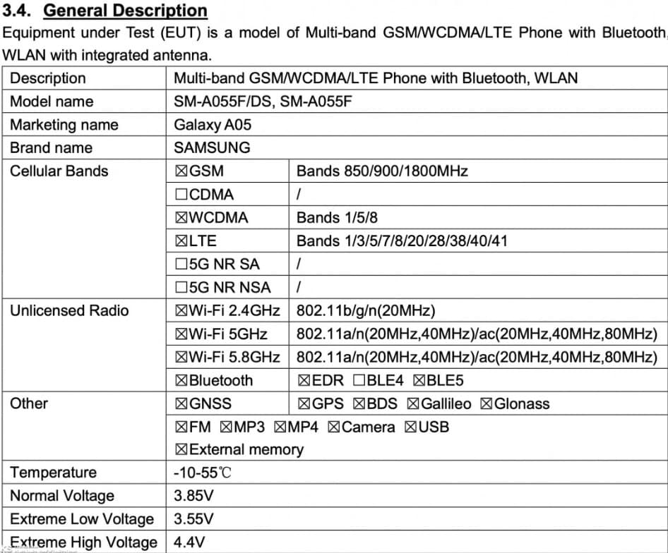 Samsung Galaxy A05: rivelata la capacità della batteria 6 image 268
