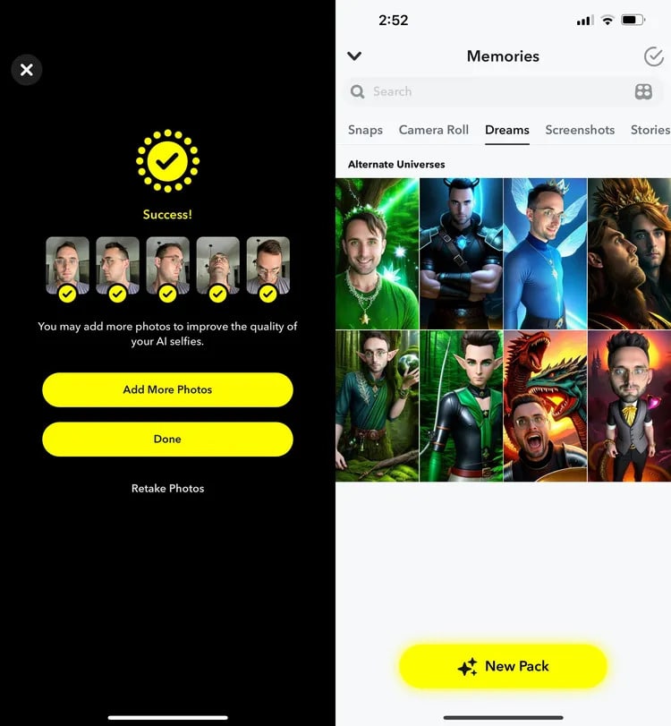 Snapchat lancia "Dreams": nuova funzione AI per generare selfie 6 image 284 1