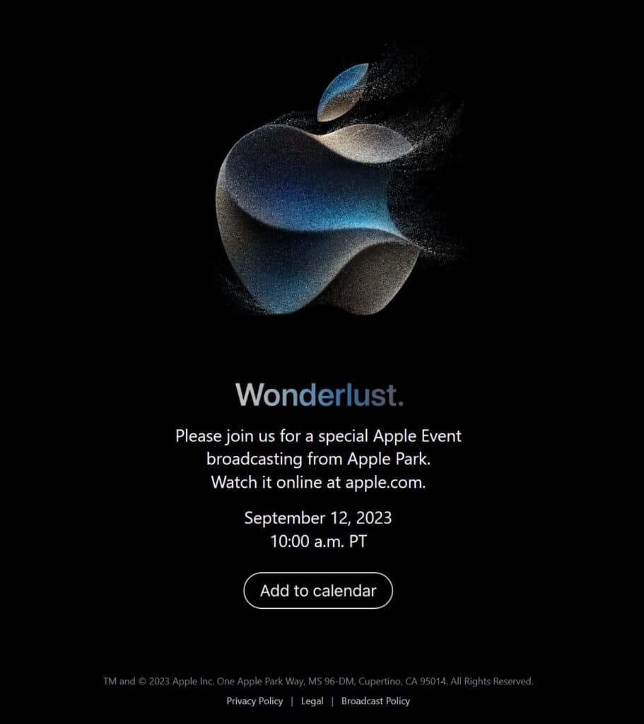 Apple annuncia l'evento di lancio "Wonderlust" del 12 settembre per l'iPhone 15 6 image 285 1