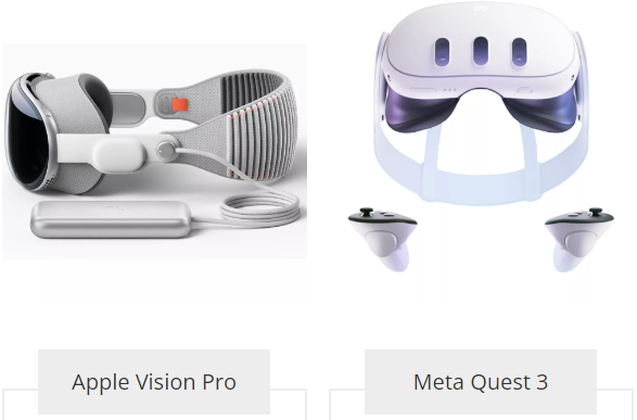 Apple Vision Pro e Meta Quest 3
