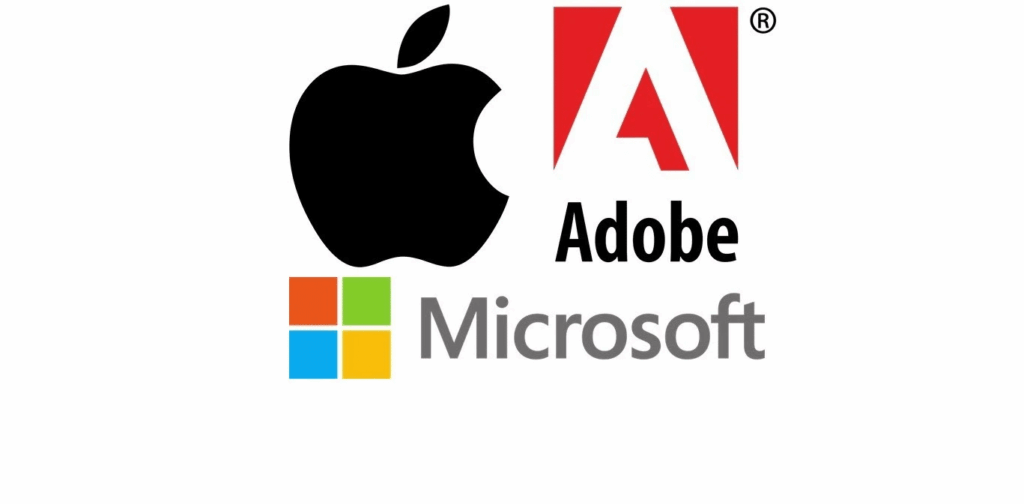 Adobe, Apple e Microsoft