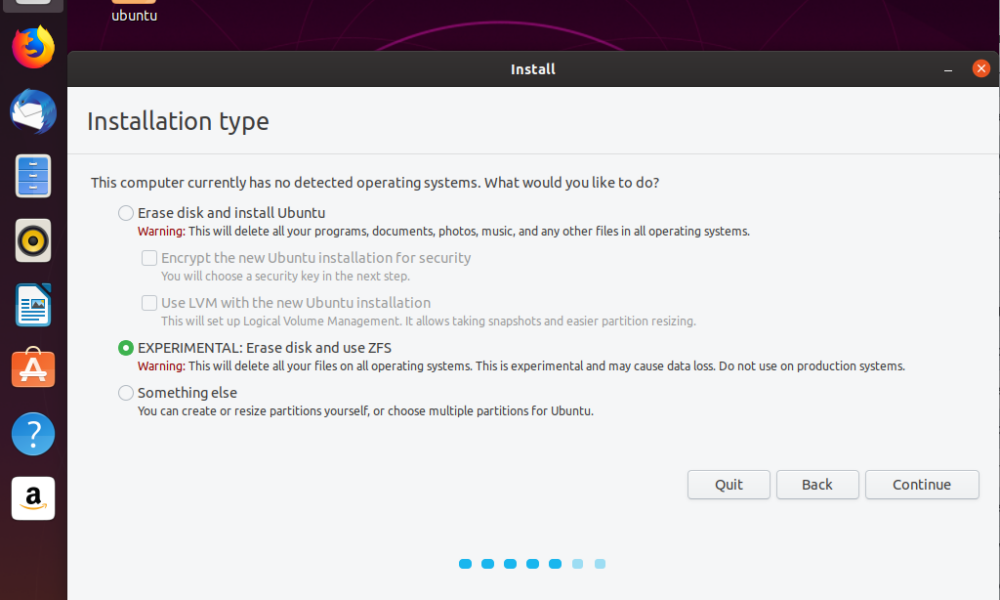 Ubuntu 23.10: ritorno dell'opzione di installazione ZFS su Root