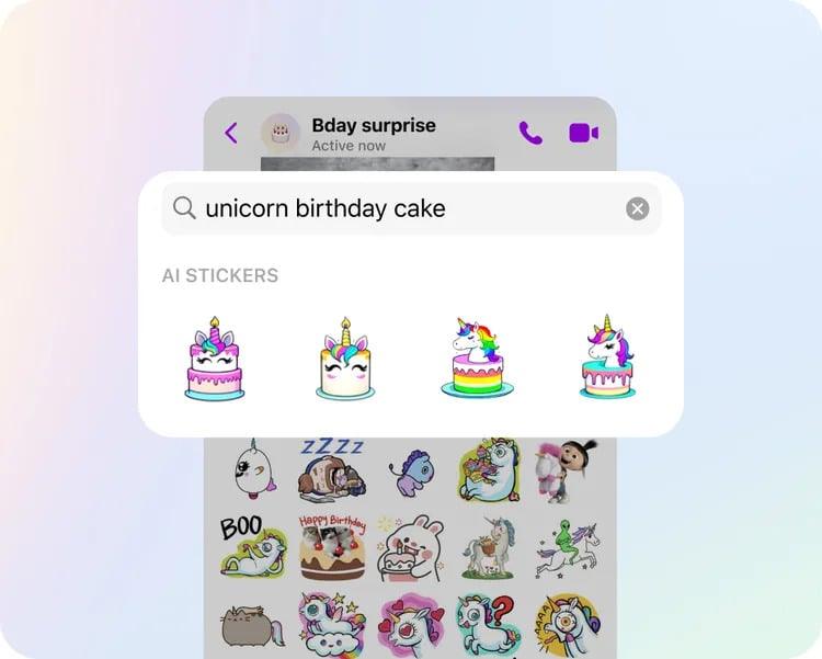 Meta adesivi personalizzati per Instagram, Facebook e WhatsApp con l'AI 7 image 285 3