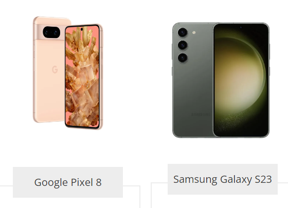 Google Pixel 8 vs. Samsung Galaxy S23