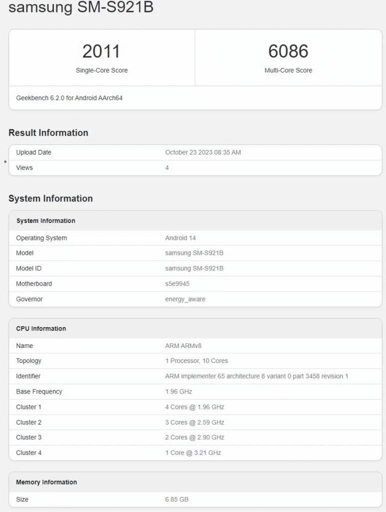 Galaxy S24 con Exynos 2400 a 10 core: prestazioni nei benchmark 6 image 233