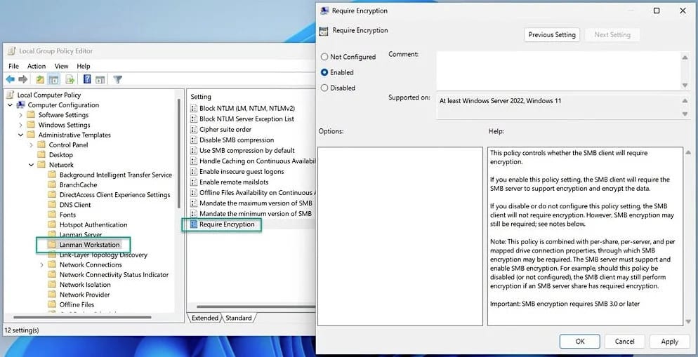 Windows 11: crittografia SMB per connessioni in uscita 6 image 272