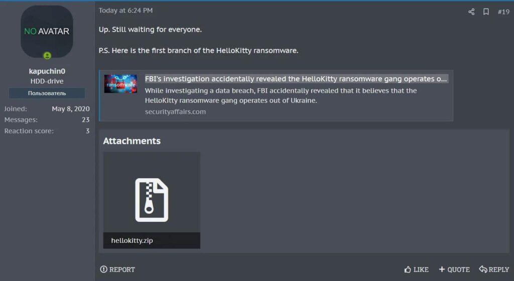 Codice sorgente del ransomware HelloKitty trapela su un forum di hacking 6 image 98