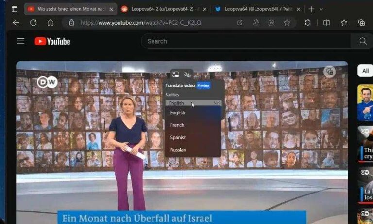 Microsoft Edge: traduzione video in arrivo
