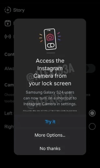 Samsung Galaxy S24: Instagram direttamente dal Lock Screen 6 image 177