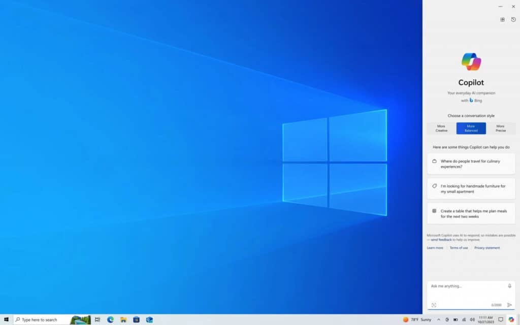 Copilot AI di Microsoft Arriva su Windows 10 6 image 255 2