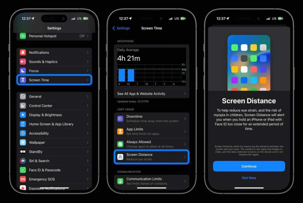 iOS 17 come attivare distanza schermo per la salute degli occhi 6 image 315 6