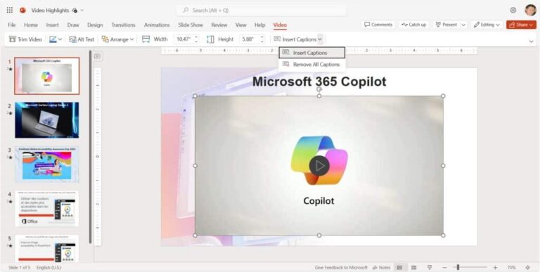 PowerPoint, video con sottotitoli e didascalie Chiuse