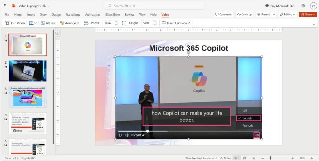 PowerPoint, video con sottotitoli e didascalie Chiuse 6 image 129 4